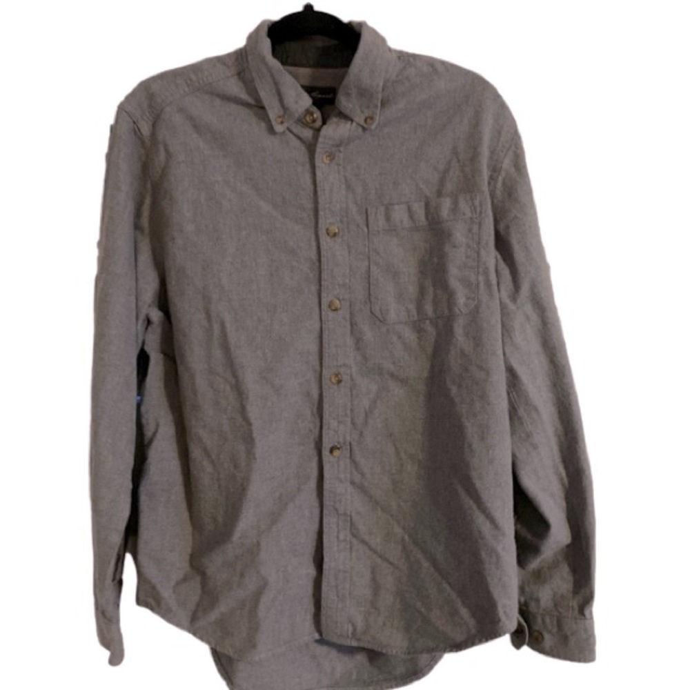 EDDIE BAUER Vintage Gray Flannel Long Sleeve Shirt Size M